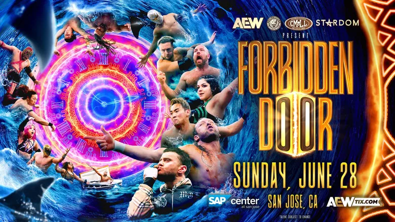 Banner for AEW x NJPW x CMLL x Stardom Present Forbidden Door 2026