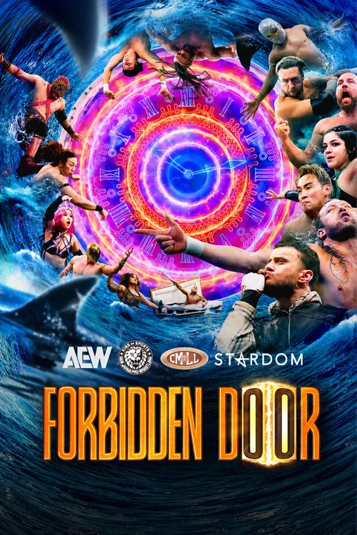 Poster for AEW x NJPW x CMLL x Stardom Present Forbidden Door 2026
